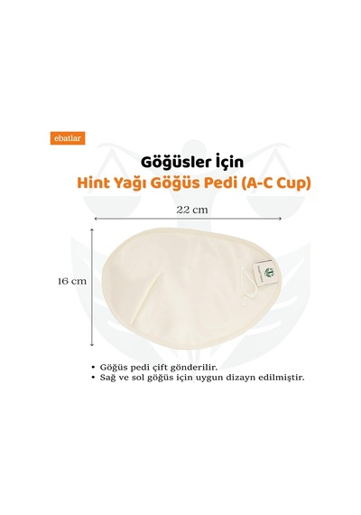 Göğüs Bölgesi İçin Hint Yağı Göğüs Pedi Tekrar Kullanılabilir %100 Sızdırmaz Small A-c Cup + 100 Ml Hint Yağı Hekzansız