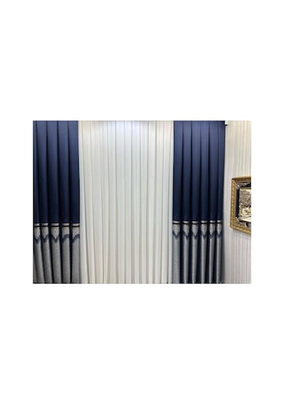 Titus Fj632145 V-530 Lacivert 1/3 Sık Pileli Fon Perde Apm Çok Renkli