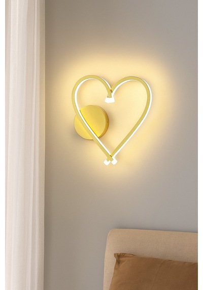 Kalp Modern Tasarım Eskitme Renk Gün Işığı Ledli Çocuk Odası Banyo - Mutfak - Salon Led Duvar Aplik Eskitme Eskitme
