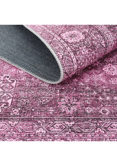 Cool Halı Private Xw Mürdüm Pembe Yıkanabilir Elegant Vintage Kaydırmaz Şönil Şık Saray Salon Halısı