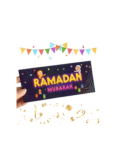 Eid Mübarek Yeşil Zarflar Klasik Moon Star Kale Elemanları Tasarımı Ev Müslüman Partisi İçin Uygun C