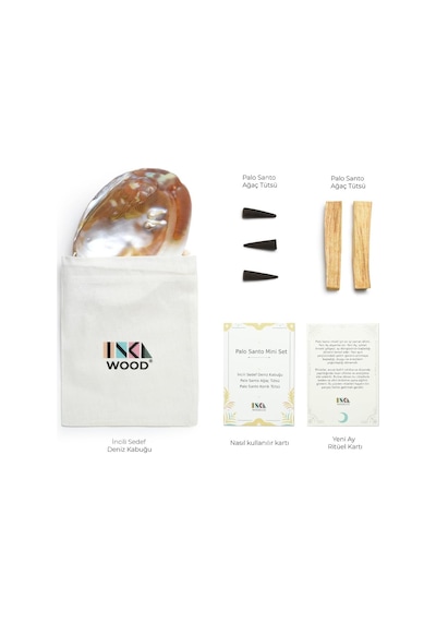 Palo Santo Mini Set - İncili Deniz Kabuğu - Palo Santo Tütsü - Tütsülük - Meditasyon - Pozitif Enerji