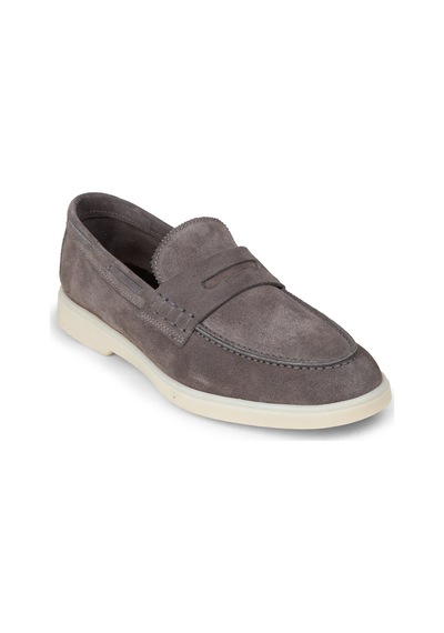 Deery Erkek Hakiki Süet Gri Loafer Ayakkabı - 02028mgrıc01 Gri