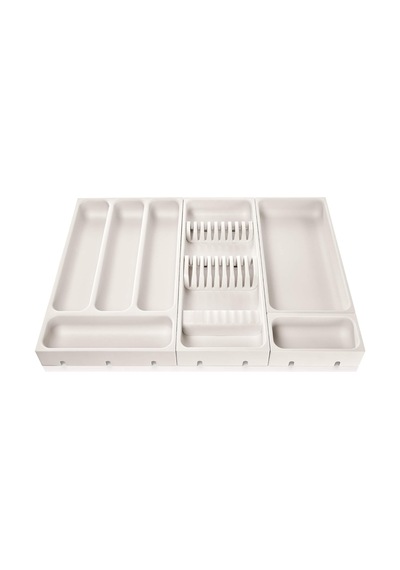 Lexroo Flexispace 899430 Mutfak Gereçleri İçin Çekmece Düzenleyici, Plastik, Beyaz, 37 X 22 X 4,5 Cm Diğer