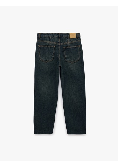 Koton Pamuklu Düz Paça Cepli Düğmeli Normal Bel Barrel Denim Pantolon - Barrel Jeans Green Cast 7wal40104md Yeşil Koton Pamuklu Düz Paça Cepli Düğmeli Normal Bel Barrel Denim Pantolon - Barrel Jeans Green Cast 7wal40104md Yeşil