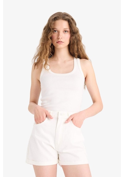 Defacto Mom Fit Yüksek Bel Katlamalı Paça Jean Şort E4695ax25smwt1 Beyaz Defacto Mom Fit Yüksek Bel Katlamalı Paça Jean Şort E4695ax25smwt1 Beyaz