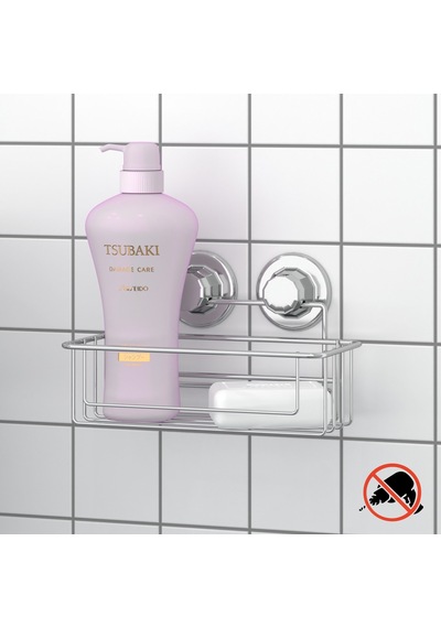 Teknotel Vakumlu Tek Katlı Banyo Duş Rafı Krom Dm254 Krom