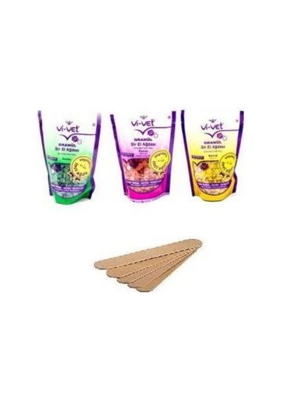 Vivet Sir Ağda Granül 3'lü Set Spatula Hediye Azulen,natürel,pudralı