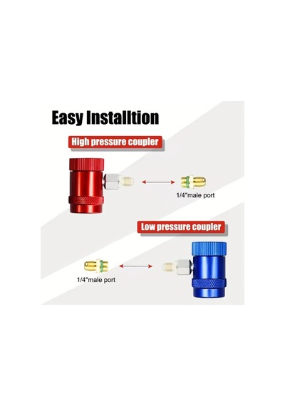 Dream011 Çok Renkli R1234yf Hızlı Bağlantı Adaptörü Araba Klima Yüksek Alçak Yan Refrigerant Dönüşüm Kiti