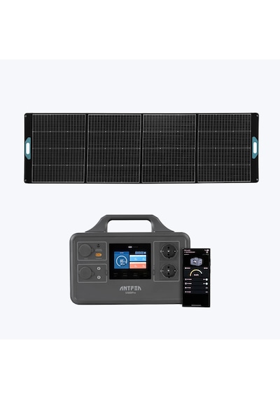 Antfea S1000 Pro Taşınabilir Güç Kaynağı + 300w Taşınabilir Güneş Paneli 1.2 Kw / 1 Kwh / 300 W