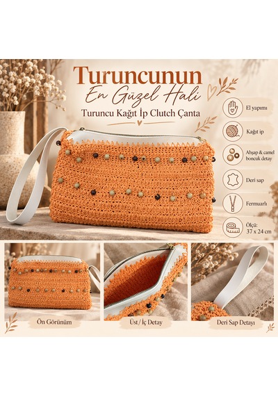 Turuncu Clutch Çanta