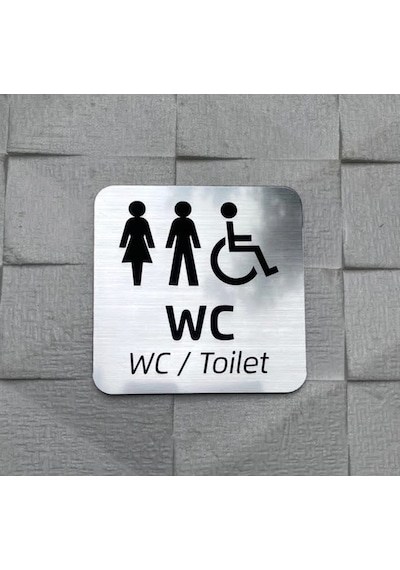 Metallice Silver Seri Wc Yönlendirme Tabelası