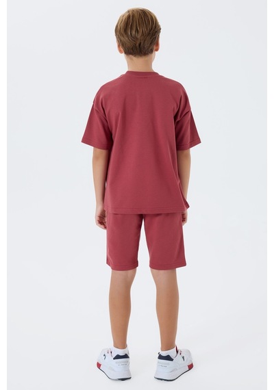 U.S. Polo Assn. Erkek Çocuk Bordo Bermuda Takım Bordo