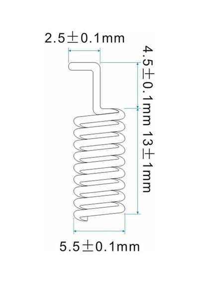 868mhz Helical Yay Anten 2.15dbi Kazanç Rf Haberleşme Kablosuz İletişim Lehimlenebilir Tip Bakır