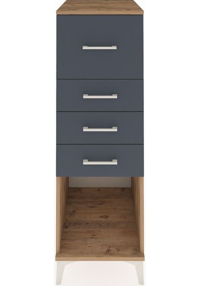 Kronos Dolap 4 Çekmeceli 44x59x134 Çam-antrasit Çam