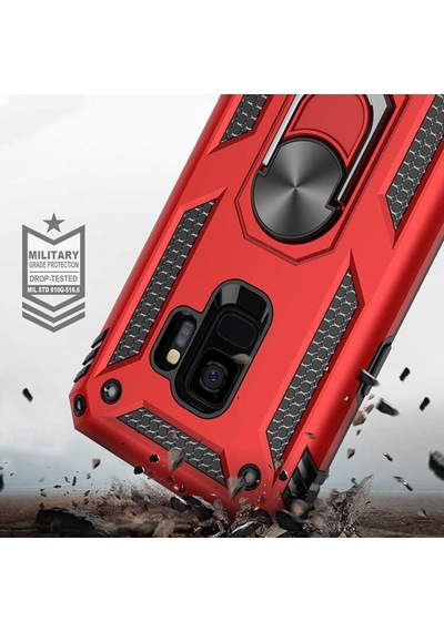 Galaxy S9 Kilif Zore Vega Yüzüklü Standli Zirh Kilif 556702054