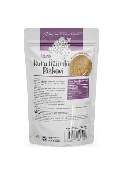 OG natural Organik Üzümlü Bisküvi 65 G
