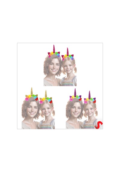 Unicorn Tek Boynuz Dolgulu Eva Taç, 1 Adet - Mor 0  -  99