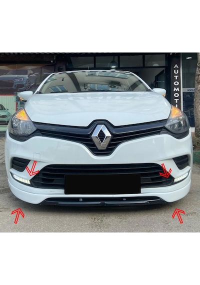 Renault Clio 4 2 Parça Ön Ek Karlık Abs Plastik Mat Siyah 2016 2018 2019 Makyajlı Kasa Karlık+bodykit+ek
