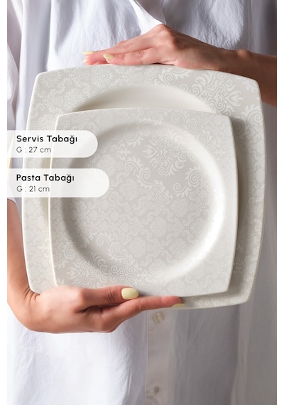 Karaca  Square Bone Bridal 60 Parça 12 Kişilik Yemek Takımı
