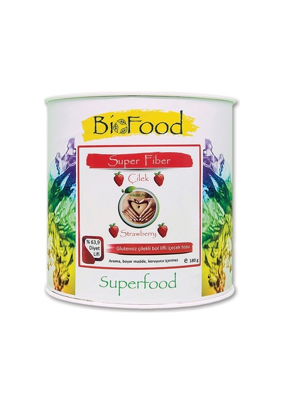 BioFood Süper Fiber Çilek Strawberry İçecek Tozu 180 G