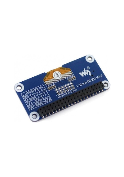 Waveshare 1.3 İnch Oled Ekran Hat (Raspberry Pi İçin) - 128X64