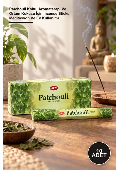 10 Adet Precious Patchouli Aromalı Çubuk Tütsü Patchouli Koku, Aromaterapi Ve Ortam Kokusu İçin Incense Sticks, Meditasyon Ve Ev Kullanımı