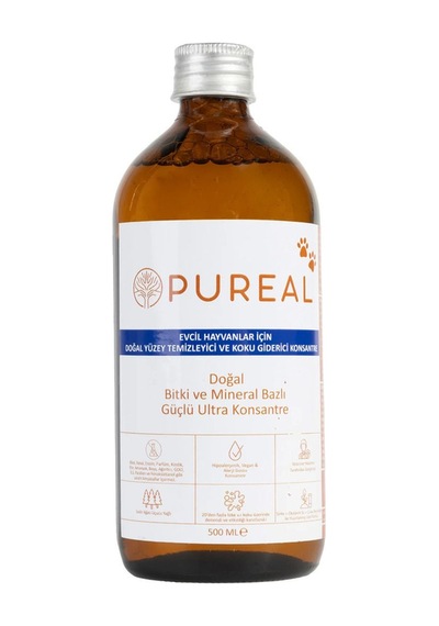 Pureal Evcil Hayvanlar İçin Doğal Yüzey Temizleyici ve Koku Giderici Konsantre 500 ML