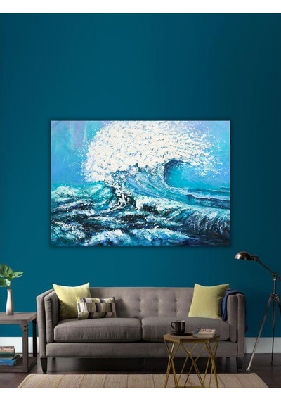 Yağlı Boya Tablo %100 El Yapımı 112cmx83cm Deniz Dalga