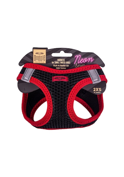 Doggie Havalı Dokuma Neon Serisi Küçük Irk Göğüs Tasması Kırmızı 2XS-26-30Cm Kırmızı