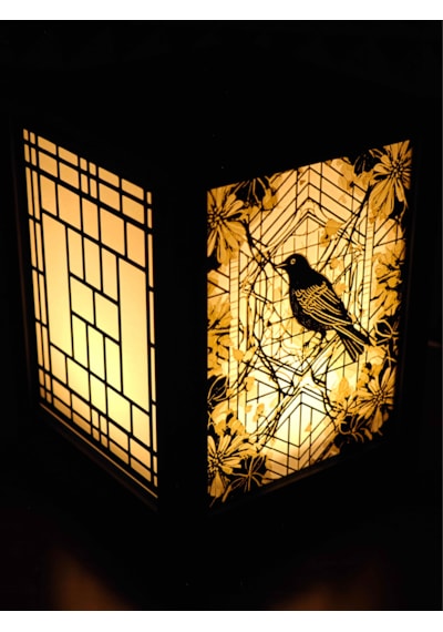 Serie Lumina Shoji Masa Ve Gece Lambası - Ardıç Kuşu Figürlü Klasik Zen Kafes Japon Feneri Sıcak Led Ambiyans Işığı Siyah Serie Lumina Shoji Masa Ve Gece Lambası - Ardıç Kuşu Figürlü Klasik Zen Kafes Japon Feneri Sıcak Led Ambiyans Işığı Siyah