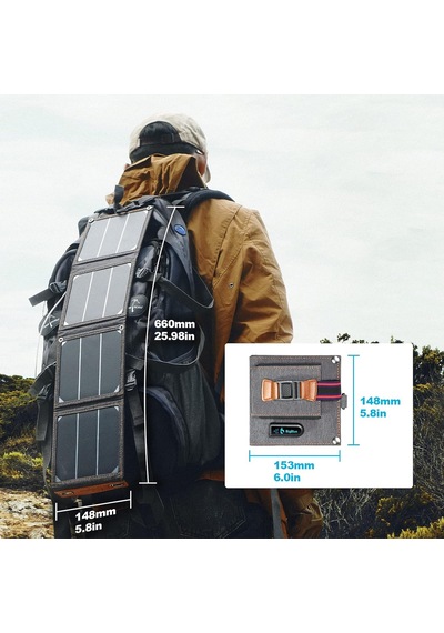 Bigblue 14 W Solar Şarj Cihazı, Taşınabilir, Çanta Boyutu Solar