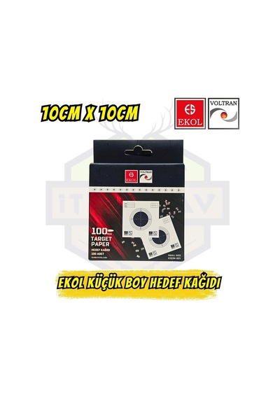 Ekol Hedef Kağıdı 10x10 Cm 100 Adet - Profesyonel Sportif Atış V Çok Renkli
