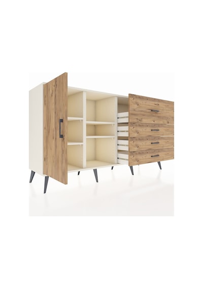 Kronos Konsol 4 Raflı 4 Çekmeceli Tek Kapaklı 176x59x99 Aytaşı-ç Aytaşı-çam