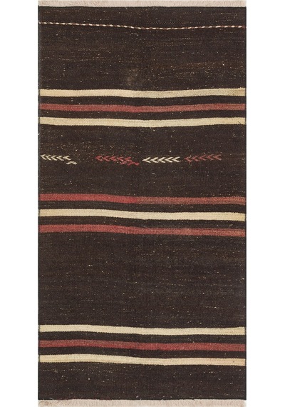 El Dokuma Çizgili Keçi Kılı Yün Kilim