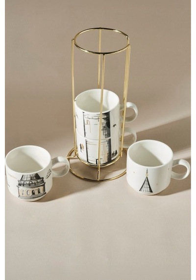 Karaca X İst Collection  Galata 4 Parça Standlı Mug Kupa
