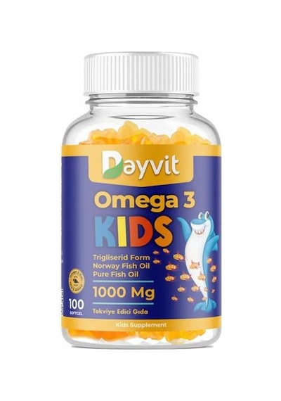 Dayvit Kids Omega-3 Pure Fish Oil 1000 MG 100 Softjel | Çocuklar Için Balık Yağı