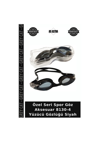Özel Seri Spor Göz Aksesuar 8130-4 Yüzücü Gözlüğü Siyah