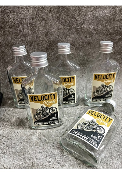 Saklama Şişesi 200 ML Yassı Model 5 Adet Etiketli