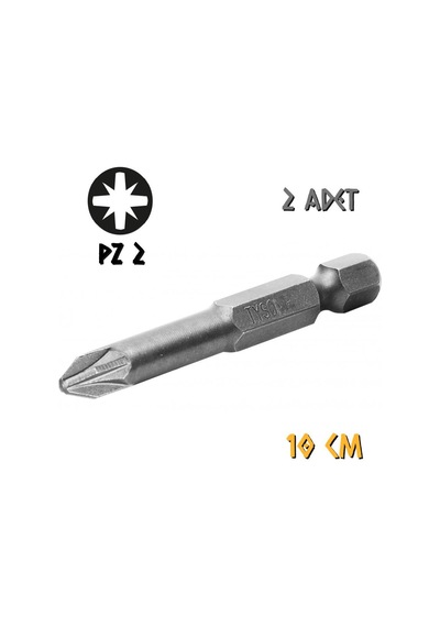 Kupa Tyson Vidalama Ucu Bits Uç - Pz2 Yıldız - 10 Cm. - 2 Adet