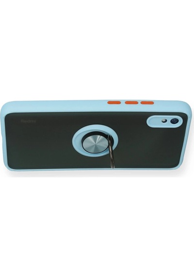 Ilkeshop Newface Xiaomi Redmi 9a Kılıf Montreal Yüzüklü Silikon Kapak - Buz Mavi