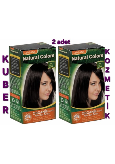Natural Colors 3n Koyu Kahve Organik İçerikli Amonyaksız Kalıcı Saç Boyası 2 Kutu Boya