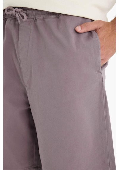 Defacto Baggy Fit Beli Bağcıklı Bermuda Şort E1047ax25smgr304 Gri