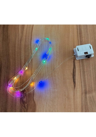 Lgbt Renkli Led Işık Pilli 3 Modlu Dekoratif Süs 10 Lu Set Toplam 15 M Her Bir Paket 1,5 M Çok Renkli