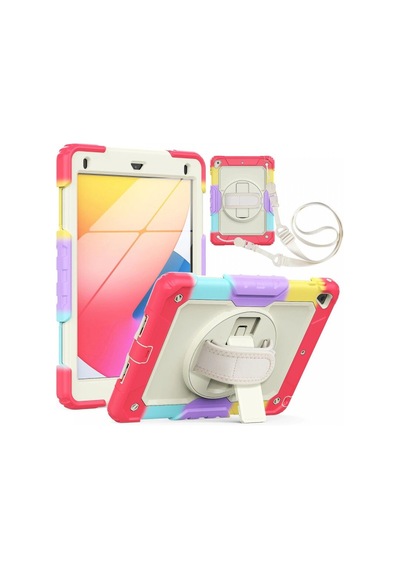 iPad Uyumlu  5 Air 9.7 Kılıf Tablet Rainbow Kapak - Kırmızı - Yluh-857358