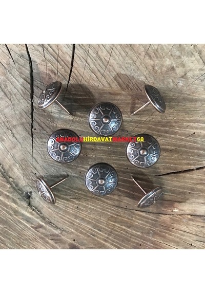 Bakır Kabara Raptiye Koltuk Çivisi Antik Bakır Çap 16 MM 30Adet