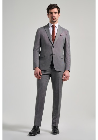 İmza Kendinden Desenli Bez Ayağı Mono Yaka Tam Astar Esnek 6 Drop Slim Fit Takım Elbise 1001250168 Gri İmza Kendinden Desenli Bez Ayağı Mono Yaka Tam Astar Esnek 6 Drop Slim Fit Takım Elbise 1001250168 Gri