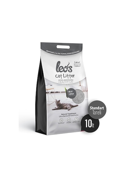Leos Cat Litter Grey Aktif Karbonlu Bentonit Kedi Kumu 10 L