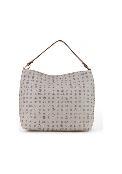 Bilik Deri Monogram Gri/taba Kadın Omuz Çantası Nv 1003-mn Gri - Taba