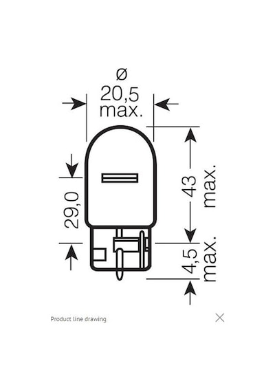 Philips W21W Tip-21W- Dipsiz Ampul 12065 T20 Tek Adet